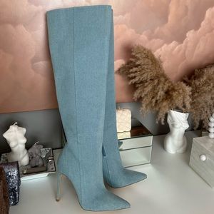 New never worn Raye over the knee denim boots.